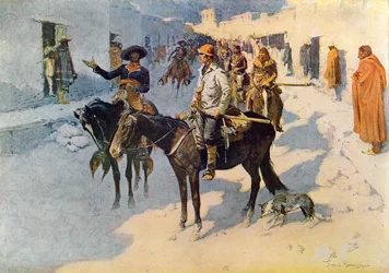 Zebulon Pike Entrando en Santa Fe, ilustración publicada en 